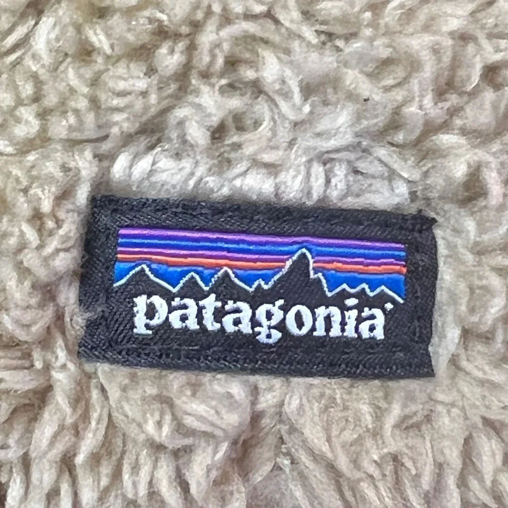 Patagonia Kids Fleece Lined Reversible Hat Hedgehog Cloud Pattern Orange Trim‎